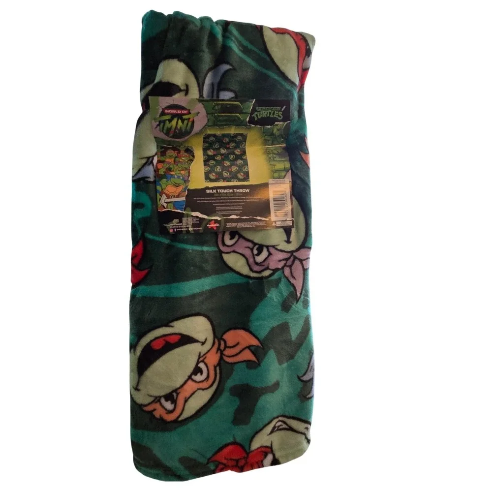 Teenage Mutant Ninja Turtles Silk Touch Throw Kids 40x50 Green  Fleece Blanket‎